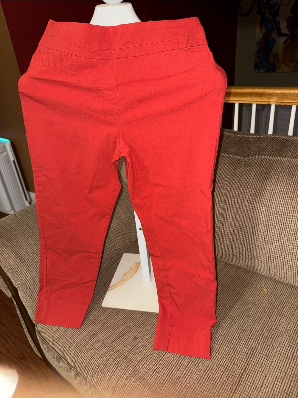 Kids Red Stretch Knit Leggings